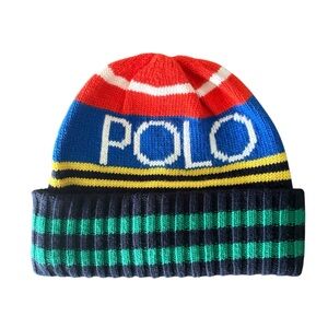 Polo Ralph Lauren Color Block POLO Beanie Hat OS NWT